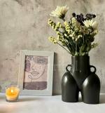 Craftribal Lady Bum Minimalist Ceramic Vase, 8 Inches (Black)