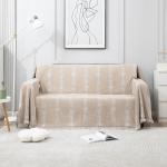 HOKIPO Chenille Thick and Soft Sofa Cover Throw Blanket Couch Protector 2 Seater, 180 (D) x230 (L) cm (AR-4591-D2),Beige-Aztec