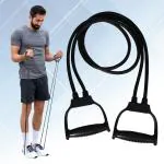 PROUT Double Toning Resistance Tube Pull Rope Elastic Rubber Exercise Band for Stretching, Workout