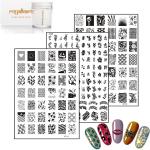 Royalkart Nail Art Stamping Jumbo Image Plate D.I.Y With Double-Sided Stamper, Metal Scraper, 5pcs Double-Sided Dotting Tool