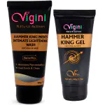 Vigini Hammer King Sexual Lubricant Lube Massage Delay Cream Gel Men & Intimate Hygiene Wash For Man Coffee & Charcoal-150ml