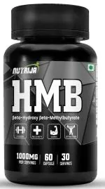 NutriJa HMB 1000MG Capsules (Beta-Hydroxy Beta-Methylbutyrate) - Pure HMB | Prevents Muscle Breakdown, Faster Recovery, Strength (120 Capsules)