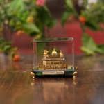 CraftVatika Gold Crystal Amritsar Golden Temple Miniature Show Piece 10.16 x 7.62 cm