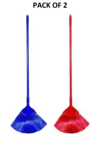 QINPIN Long Extendable Handle Multipurpose Diamond Jala Broom for Easy Ceiling Roof Cobweb Jala Cleaning (Pack of 2)