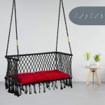 Swingzy Trapezium Double Seater Swing Chair for Adults & Kids (Black, With Accessories)