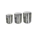 Mili Mercury Kitchen storage container l Ubha Steel Dabba l Stainless Steel|steel container set (300 ml-600 ml ,Hybrid finish, 3 Piece, 26 Guage)