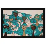 ArtX Multicolor Women Empowerment Abstract Ocean Quotes Graffiti Framed Wall Art Painting 13 X 19 Inch