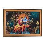 SHASWAT ART Limited Edition Radha Krishna Crystal Reign Art Painting I Radha Krishna Photo Frame | Radha Krishna Painting with Frame | Radha Krishna Photo with Frame (14x20 Inch)_20973