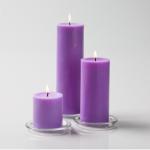 AromaticFables- Lavender Scented Set of 3 Light Purple Color Pillar Candles