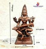 Searchers paradise Copper Idols of god Saraswathi 500 Grams, 4 inches, Patina Antique Finish, Pack of 1 Piece