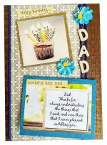 Natal Crafts Handmade Happy Birthday Greeting Card - for Father/Dad - Customize it with a message and a photo (Father Birthday)