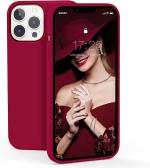 EasyTac Rose Red Silicone Shockproof Cover Case For Iphone 13 Mini 5.4 Inch