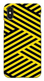 MobiEra Apple iPhone X Zip Zap Yellow Black Pattern Plastic Designer Printed Hard Case Cover
