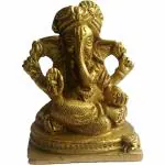 ORAMSA Brass Lord Ganesha/Brass Idol Statue of Lord Ganesh Ganpati for Home Office