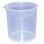 GVSSCO Transparent Plastic Measuring Beaker 100ml for Laboratory Office Home Care Kitchen (Pack of 12 pcs)
