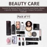 Toroka Women Makeup Kit Combo (Fixer, Eyelash, Compact, Puff, Loose Powder) pack of 11