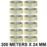 VCR Self Adhesive Transparent Cello Tape - 300 Meters in Length - 24mm / 1