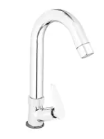 ENNIUS Swan Neck with Flexible Swivel Spout Faucet/Tap | Full Brass Faucet with Chrome Finish | Table Mount for Bathrooms Wash Basins & Kitchen Sinks (Pack of 1)