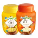 ProVedic Cow's Ghee (1L PET Jar) & Desi Ghee (1L PET Jar) | Pure Cow's Milk | For Better Digestion, Strong Bones and Immunity | Combo Pack of 2 (Total 2 liter)