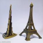 rati DECOR Brass Eiffell Tower & Metal Burj Khalifa Showpiece for Home Decorations | Office Table and Shop Table | Decorative Showpiece|Size : 4.5*17*4.5cm | Fashionable Showpieces & Collectibles