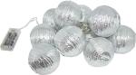 My Party Suppliers Silver 10 LED Nylon Lantern String Lights with Warm White Glow for Indoor Outdoor Use
