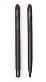 COI Black Full Matte Pen Set with Blue Ink and Executive Use Roller and Ball Point Pen (Set of 2 Pens)