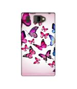 Casotec Flying Butterfly Colorful Design Printed Silicon Soft TPU Back Case Cover for Panasonic P66 Mega
