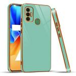 Mr. Case Techno Spark 7 Light Green Silicone 6D Gold Plated Frame Back Cover