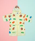 THE LITTLE LOOKERS Swimming Bath Gown with Hood/Bath Robe/Bathing Accessories/Bathing Essentials for Kids/Baby Boys & Baby Girls in Attractive Prints (Bunny Hood Lemon, 3.5-5 Years(Large))