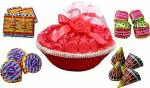 Fabbites Cracker Chocolates And Dry Fruit Gift Hampers Basket Diwali Vegetarian - 500 G