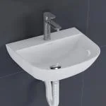 Plantex Ceramic Wash Basin for Bathroom/Wall Hung Basin/Washbasin for Bathroom, Restaurant(Jace/Glossy White)