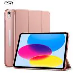 ESR Front & Back Case for iPad 10th Generation Cover, Ascend Trifold Series (2022,10.9 inch), (2022, )Trifold Stand (Rose Gold, Hard Case)