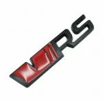 CARIZO Premium Zinc Alloy Badge, 3D Premium Car Side Fender Rear Trunk (Design: VRS, Black & Red) Emblem Logo Badge Decals