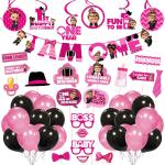 Zyozique Girl Baby Boss 1st Birthday Decorations, Baby Boss Party Supplies Set, Baby Party Supplies, Children Carnival Party Supplies Decoration - Banner, Photo Booth,Swirls and Ballon (Pack of 50)