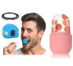 Kayru Jawline Exerciser Tool Men Jaw Line Shaper Jaw Shaper With Ice Roller For Face Ice Face Roller For Women Combo (1 JAWLINE EXERCISER & 1 SILICONE ICE ROLLER)