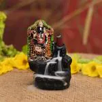 CraftVatika Resin Tirupati Balaji Statue Backflow Smoke Fountain With Scented Cone Incenses