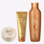 SMART BEAUTY Oriflame MILK & HONEY GOLD Shampoo for Radiant, Soft & Silky Hair 250 ml , MILK & HONEY Hand & Body Cream 75 g , Sugar Scrub 75 g (3 Items in the set)