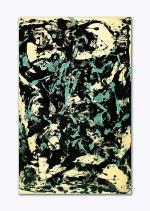 Tamatina Multicolor Jackson Pollock Art Brown And Silver Abstract Dripped Canvas Painting-36X24 Inch