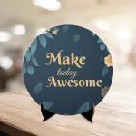 Artvibes Wooden Make Today Awesome Showpieces Art With Inspirational Quotes For Table Decoration |Office Desk | Home Decor | Living Room | Modern Art Decorative Gifting Item (SP_1205)