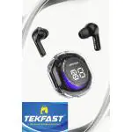 Tekfast Ultrapods Pro 2 TWS Earbuds with Digital Display, Transparent Design, 30 Hours Playtime with Fast Charging, Bluetooth 5.3v