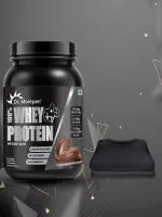 Dr. Morepen 100% Whey Protein infused with Digestive Enzymes, Multivitamins, & Multiminerals in Double Chocolate Flavour - 1kg with T-Shirt