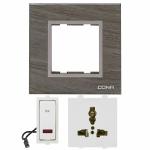 CONA Combo Set of STATUS Switch, Socket and 3M Modular Plate- 9256-2 Way Modular Switch 6A,9316 Status 2 in 1 Socket 6A and 10503-Classic Single 3M Modular Plate