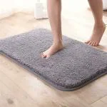 Skive Grey Microfiber Waterproof, Non Slip Bath Mat (60 X 40 Cm)