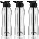 Speedex Stainless Steel Fridge Water Bottle Sipper Cap ( Colour Silver, 1000ml Pack of 3) ( Pack of 3 )