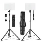Eloies Bi-Color LED Video Soft Light Panel Kit for Studio Photography/Video Recording/Conference YouTube | CRI95+ | Remote Control | Continues Light | 2Nos Light Kit with 9 feet Metal Light Stands