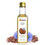 HEALTH & ORANGE Flaxseed Oil 100% Pure Cold Pressed Edible Alsi Ka Tel 200 ml GLASS Bottle
