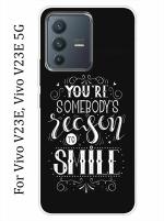 Ghumakkad Vivo V23 5G Black and White Silicon Light Weight Mobile Back Cover