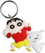 Blue Aura Truebucks Multicolor Rubber Shinchan With Dog Doublesided Key Chain