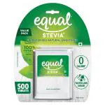 Equal Stevia Plant Based Natural Sweetener | 100% Natural Sweetness from Stevia | Zero Calorie from Stevia | Tastes Like Sugar | 500 Tablets