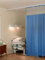 Lushomes Dark Blue Polyester Stripes ICU Partition Net Hospital Bed Curtain 120 cm x 215 cm